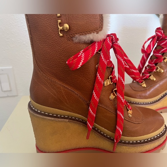 Tory Burch HIKER WEDGE SHEARLING BOOT - Picture 5 of 8